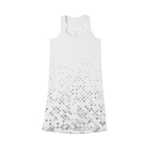 Square Pattern White - Women's Racerback Dress (AOP) - Image 2