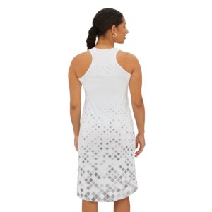 Square Pattern White - Women's Racerback Dress (AOP) - Image 4