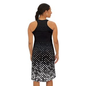 Square Pattern Black - Women's Racerback Dress (AOP) - Image 4