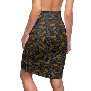 Black Stitching Pattern - Women's Pencil Skirt (AOP) - Image 6