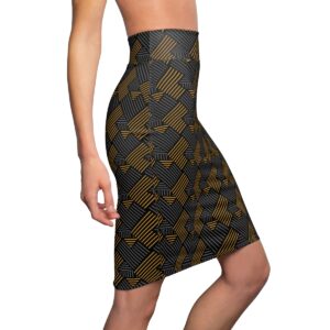 Black Stitching Pattern - Women's Pencil Skirt (AOP) - Image 7