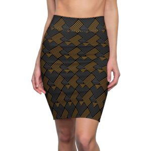 Black Stitching Pattern - Women's Pencil Skirt (AOP)