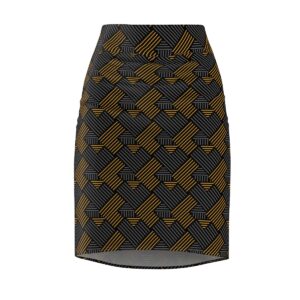 Black Stitching Pattern - Women's Pencil Skirt (AOP) - Image 2