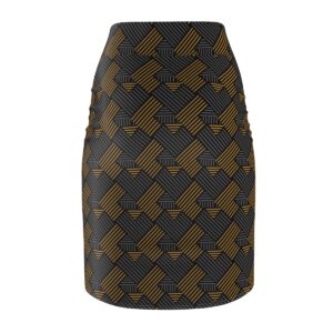Black Stitching Pattern - Women's Pencil Skirt (AOP) - Image 3