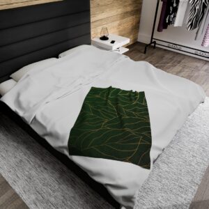 Dark Leaves - Velveteen Plush Blanket - Image 12