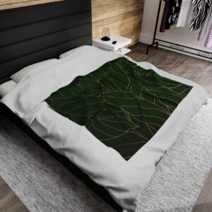 Dark Leaves - Velveteen Plush Blanket - Image 20