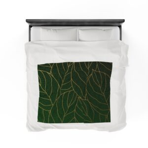 Dark Leaves - Velveteen Plush Blanket - Image 24