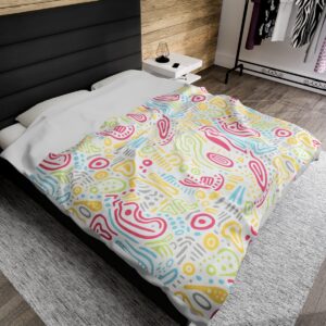 Spring Essentials Pattern - Velveteen Plush Blanket