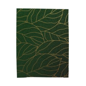 Dark Leaves - Velveteen Plush Blanket - Image 2