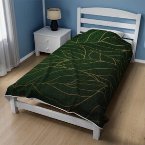 Dark Leaves - Velveteen Plush Blanket - Image 4