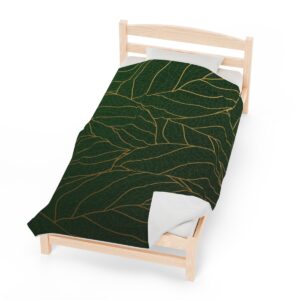 Dark Leaves - Velveteen Plush Blanket - Image 5