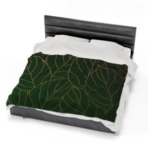 Dark Leaves - Velveteen Plush Blanket - Image 6