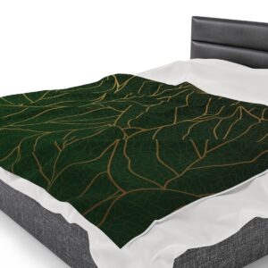 Dark Leaves - Velveteen Plush Blanket - Image 7