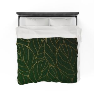 Dark Leaves - Velveteen Plush Blanket - Image 8