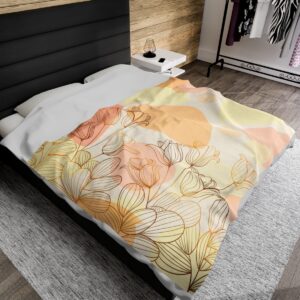 Spring Flowers - Velveteen Plush Blanket