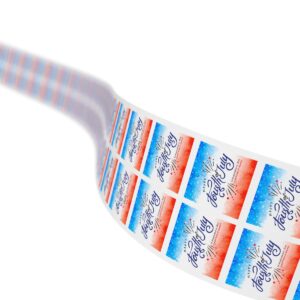 4th of July Calligraphy Square Stickers Label Rolls for Celebration - Image 12
