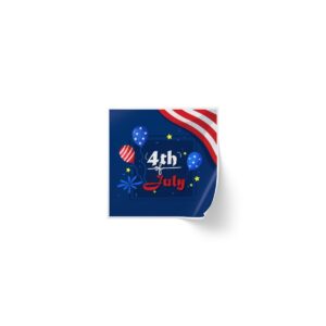 Celebrate the Independence Day of America with 4th of July Square Sticker Rolls! - Image 8