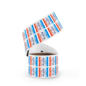 4th of July Calligraphy Square Stickers Label Rolls for Celebration - Image 10
