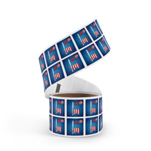 Celebrate Independence Day with Custom 4th of July Square Sticker Label Rolls - Image 17