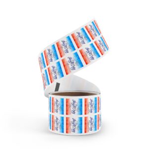 4th of July Calligraphy Square Stickers Label Rolls for Celebration - Image 17