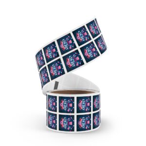 Celebrate in Style with Our 4th of July Square Sticker Rolls! - Image 24