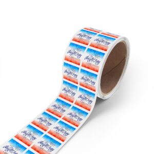 4th of July Calligraphy Square Stickers Label Rolls for Celebration - Image 23