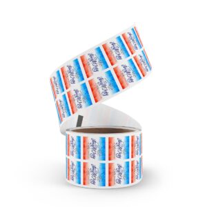 4th of July Calligraphy Square Stickers Label Rolls for Celebration - Image 24