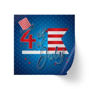 Celebrate Independence Day with Custom 4th of July Square Sticker Label Rolls - Image 2