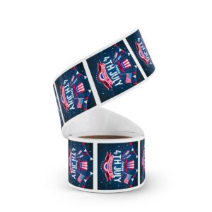 Celebrate in Style with Our 4th of July Square Sticker Rolls!