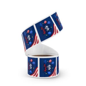 Celebrate the Independence Day of America with 4th of July Square Sticker Rolls!