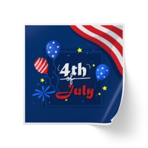 Celebrate the Independence Day of America with 4th of July Square Sticker Rolls! - Image 2