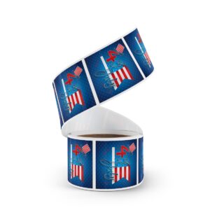 Celebrate Independence Day with Custom 4th of July Square Sticker Label Rolls