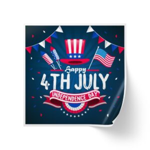 Celebrate in Style with Our 4th of July Square Sticker Rolls! - Image 29