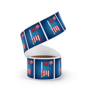 Celebrate Independence Day with Custom 4th of July Square Sticker Label Rolls - Image 31