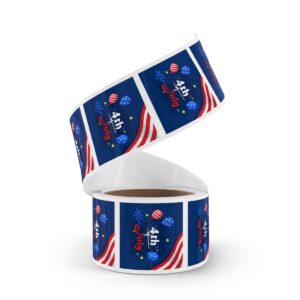 Celebrate the Independence Day of America with 4th of July Square Sticker Rolls! - Image 31