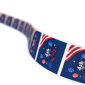 Celebrate the Independence Day of America with 4th of July Square Sticker Rolls! - Image 33