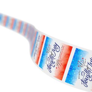 4th of July Calligraphy Square Stickers Label Rolls for Celebration - Image 40