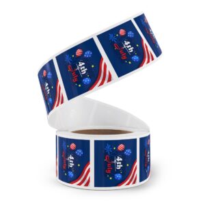 Celebrate the Independence Day of America with 4th of July Square Sticker Rolls! - Image 38