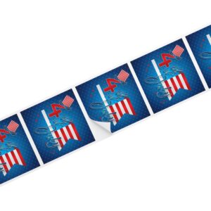 Celebrate Independence Day with Custom 4th of July Square Sticker Label Rolls - Image 41