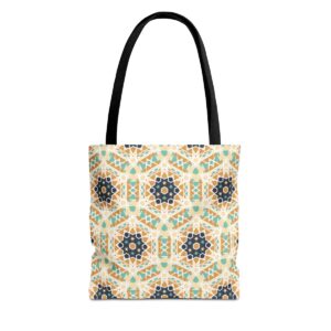 Arabic Blue Mosaic Pattern Tote Bag (AOP) - Image 5