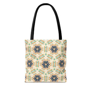 Arabic Blue Mosaic Pattern Tote Bag (AOP) - Image 6