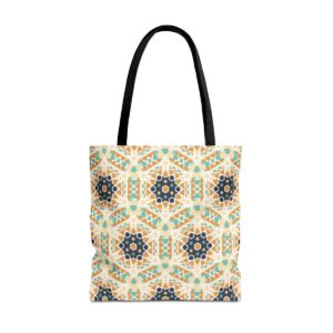 Arabic Blue Mosaic Pattern Tote Bag (AOP) - Image 9