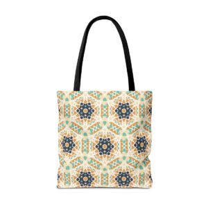 Arabic Blue Mosaic Pattern Tote Bag (AOP) - Image 10