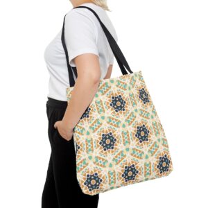 Arabic Blue Mosaic Pattern Tote Bag (AOP) - Image 12