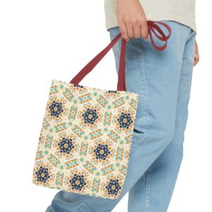 Arabic Blue Mosaic Pattern Tote Bag (AOP) - Image 15