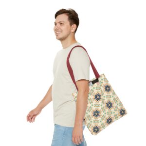 Arabic Blue Mosaic Pattern Tote Bag (AOP) - Image 19