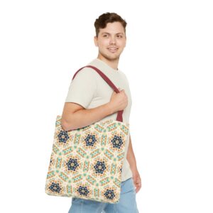 Arabic Blue Mosaic Pattern Tote Bag (AOP) - Image 23