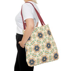 Arabic Blue Mosaic Pattern Tote Bag (AOP) - Image 24