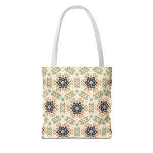 Arabic Blue Mosaic Pattern Tote Bag (AOP) - Image 26