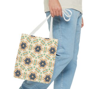 Arabic Blue Mosaic Pattern Tote Bag (AOP) - Image 27